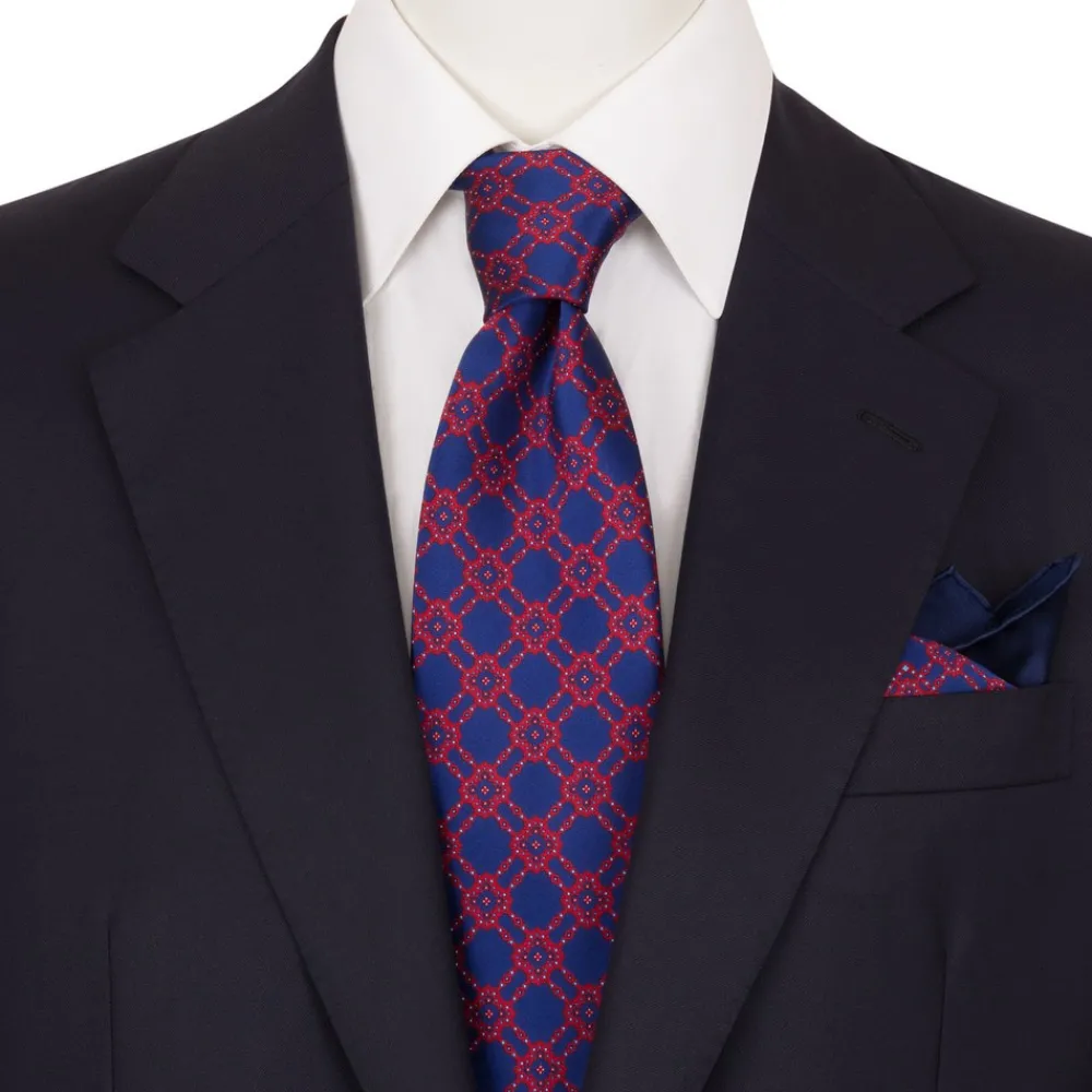Discount Hand Printed Silk Tie Set Ties