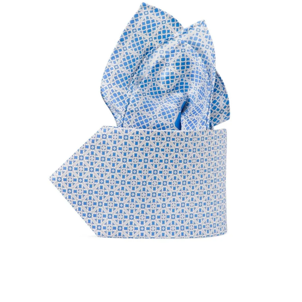 Sale Hand Printed Silk Tie Set Ties