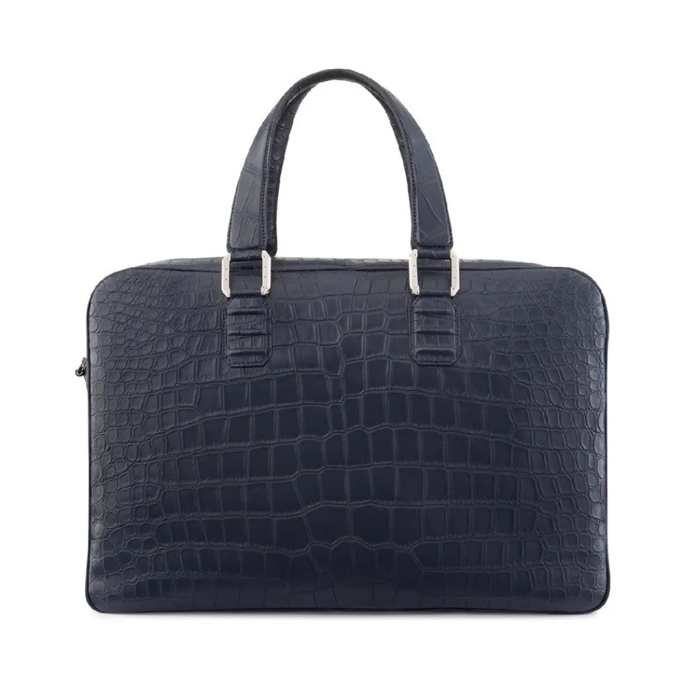 Cheap Handmade Business Bag In Matted Crocodile Leather Bags
