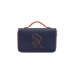 Clearance Handmade Calfskin Leather Large Zip Around Wallet Small Leather Goods