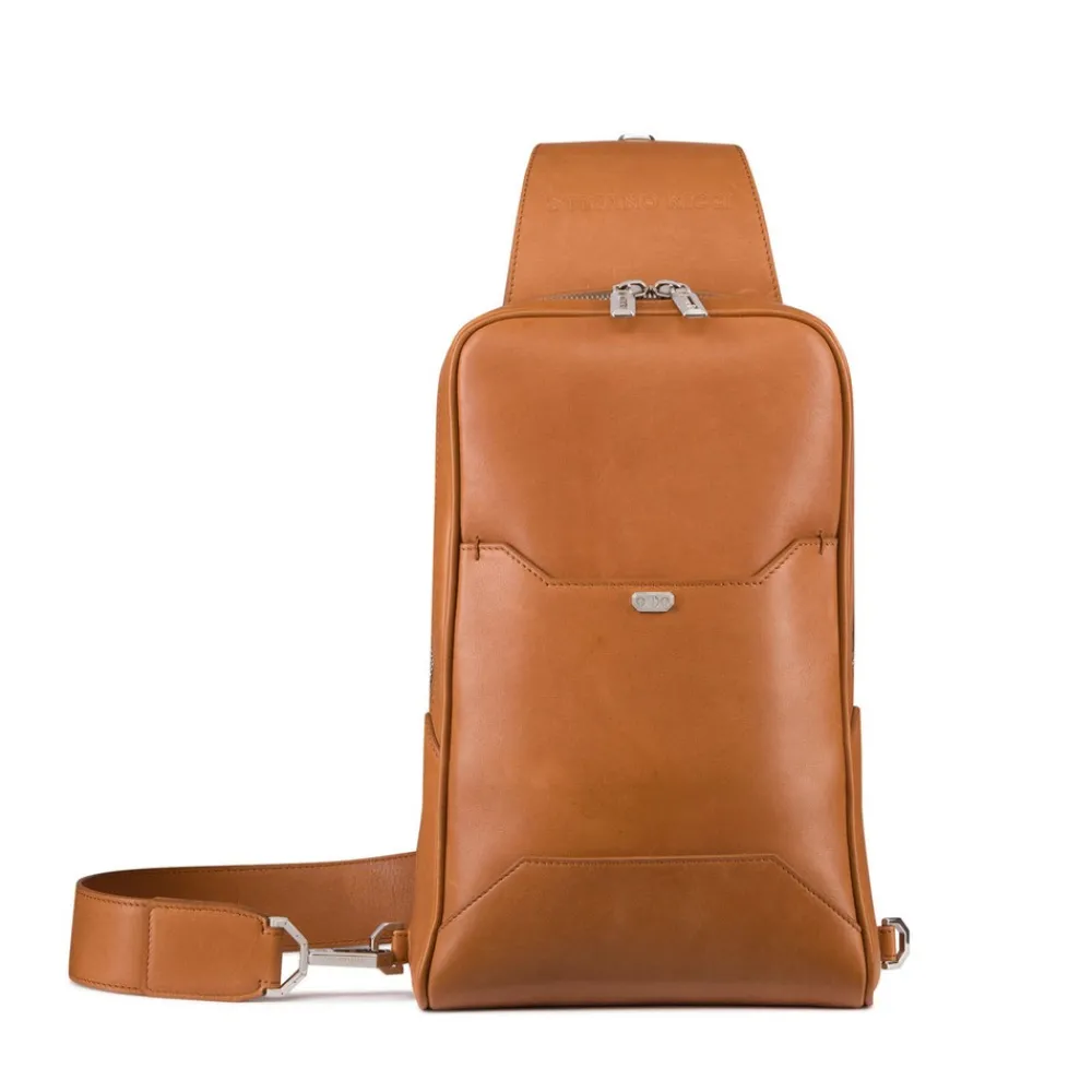 Best Sale Handmade Calfskin Leather Sling Backpack Bags