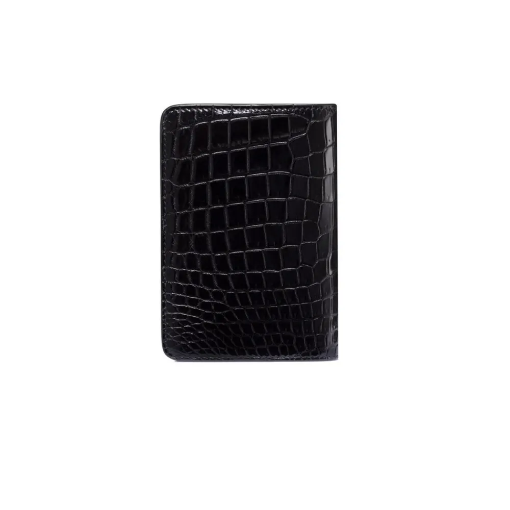 Cheap Handmade Crocodile And Calfskin Leather Wallet Small Leather Goods