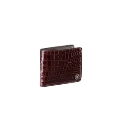 Online Handmade Crocodile And Calfskin Leather Bifold Wallet Small Leather Goods