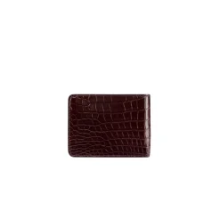 Online Handmade Crocodile And Calfskin Leather Bifold Wallet Small Leather Goods