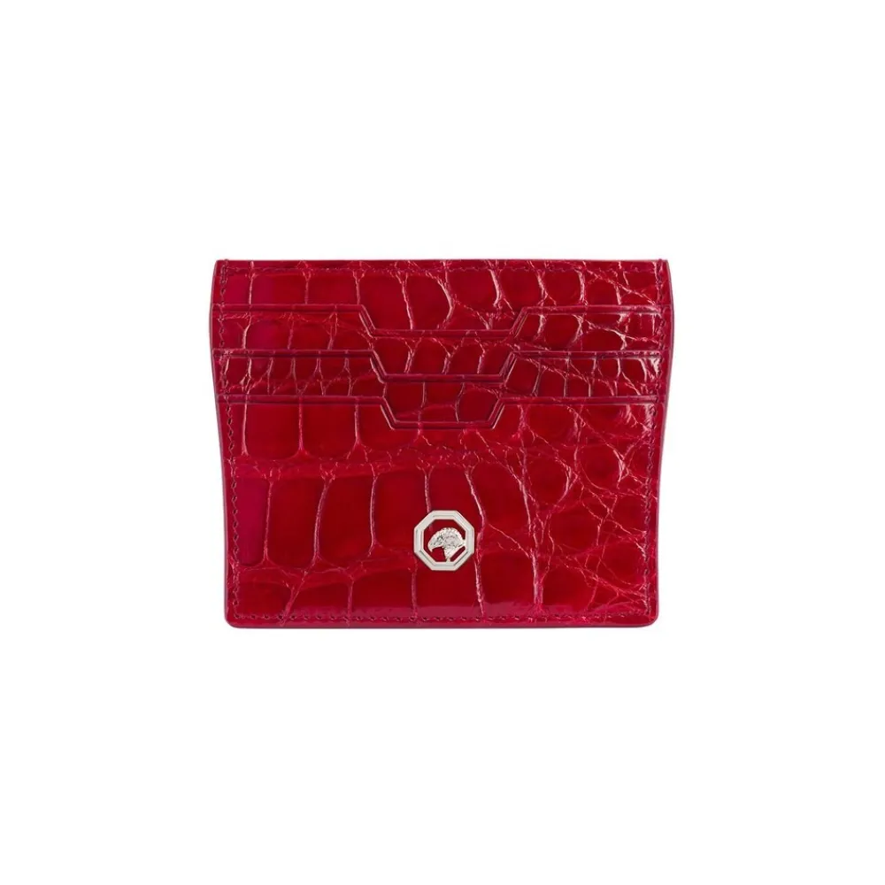 Outlet Handmade Crocodile Card Holder Small Leather Goods