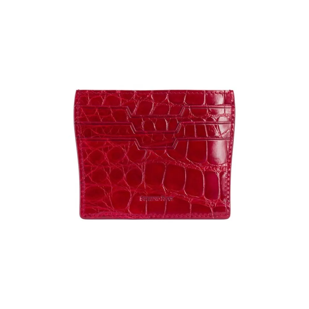 Outlet Handmade Crocodile Card Holder Small Leather Goods