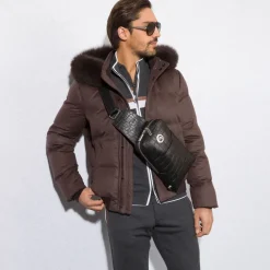 Clearance Handmade Crocodile Leather Sling Backpack Bags