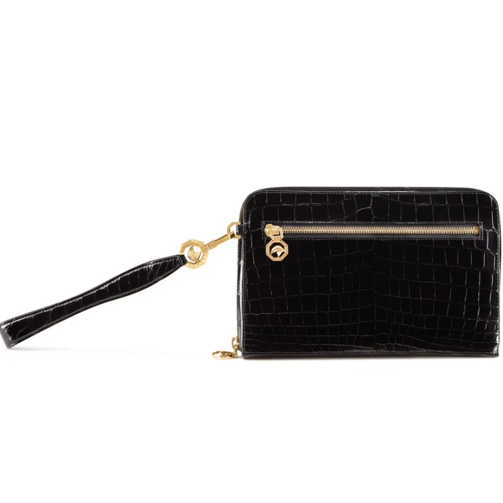 Cheap Handmade Crocodile Travel Pouch Small Leather Goods