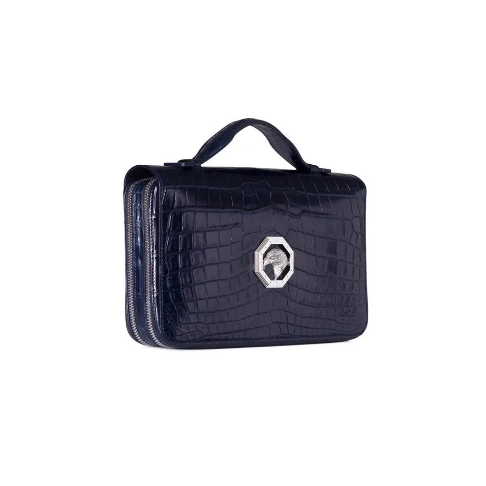 Discount Handmade Diamante Crocodile And Calfskin Leather Large Zip Around Wallet Small Leather Goods