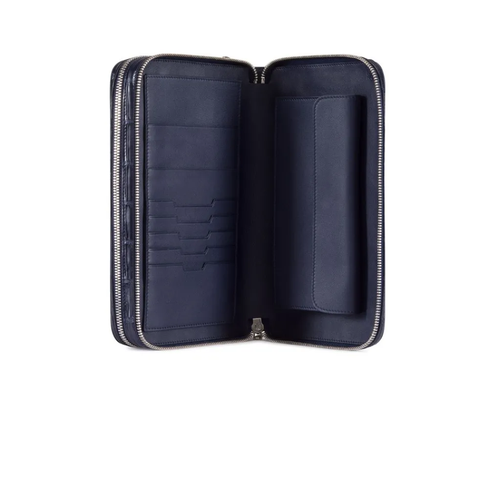 Discount Handmade Diamante Crocodile And Calfskin Leather Large Zip Around Wallet Small Leather Goods