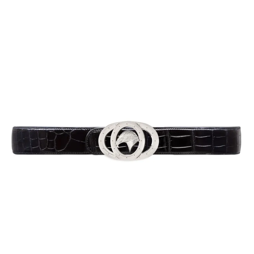 Outlet Handmade Diamante Crocodile Leather Belt Belts