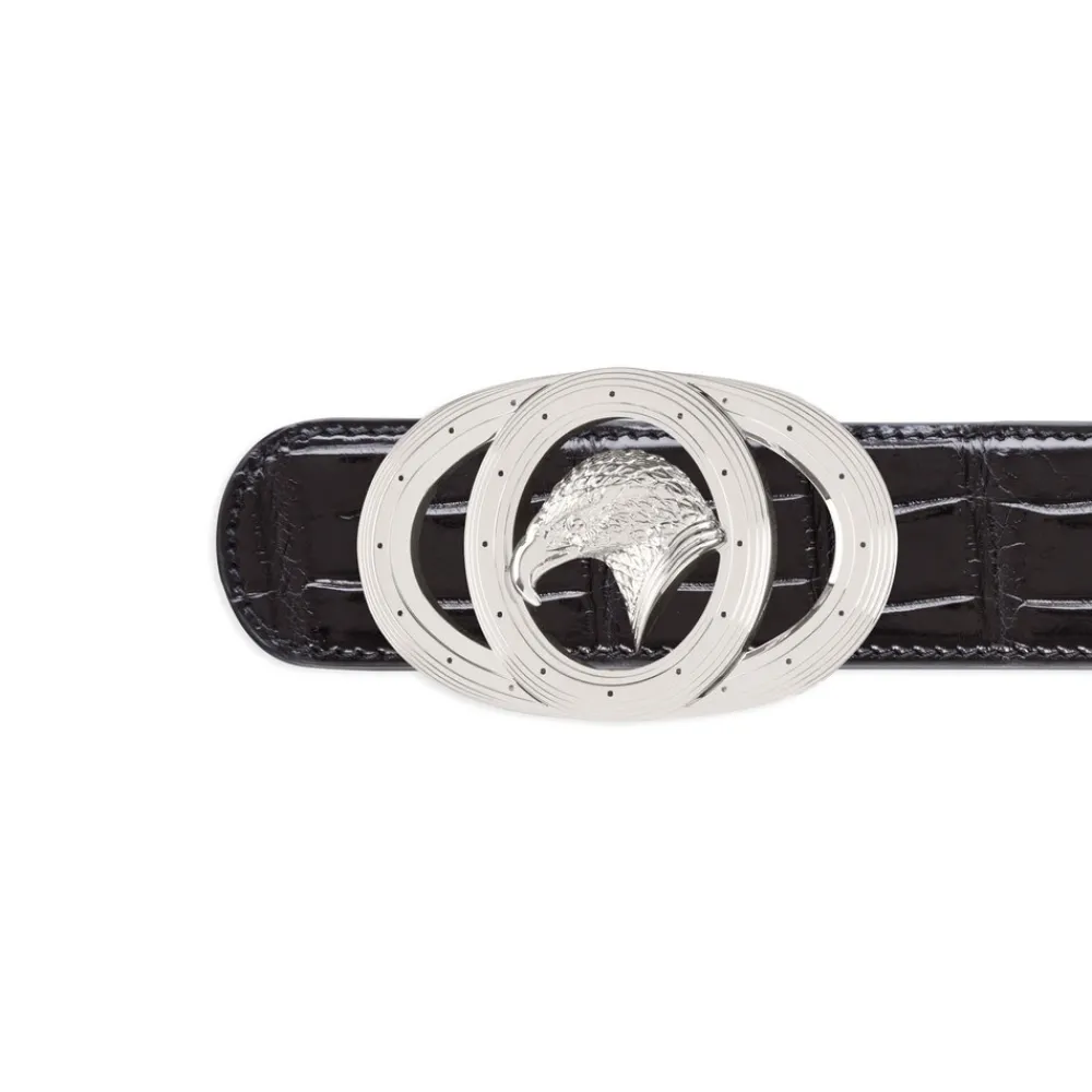 Outlet Handmade Diamante Crocodile Leather Belt Belts