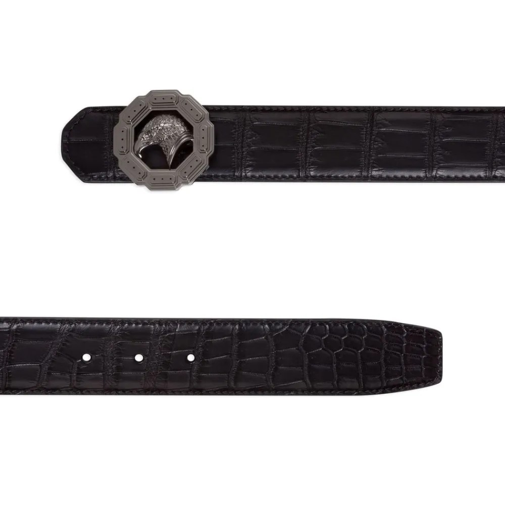 Hot Handmade Matted Crocodile Leather Belt Belts