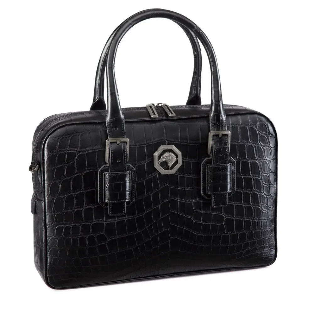 Discount Handmade Matted Crocodile Business Bag Bags