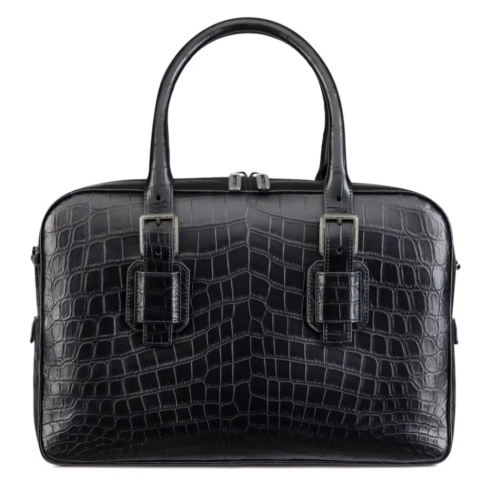 Discount Handmade Matted Crocodile Business Bag Bags
