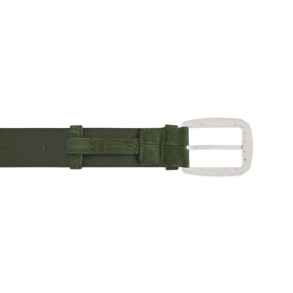 Discount Handmade Nubuck Crocodile Leather Belt Belts