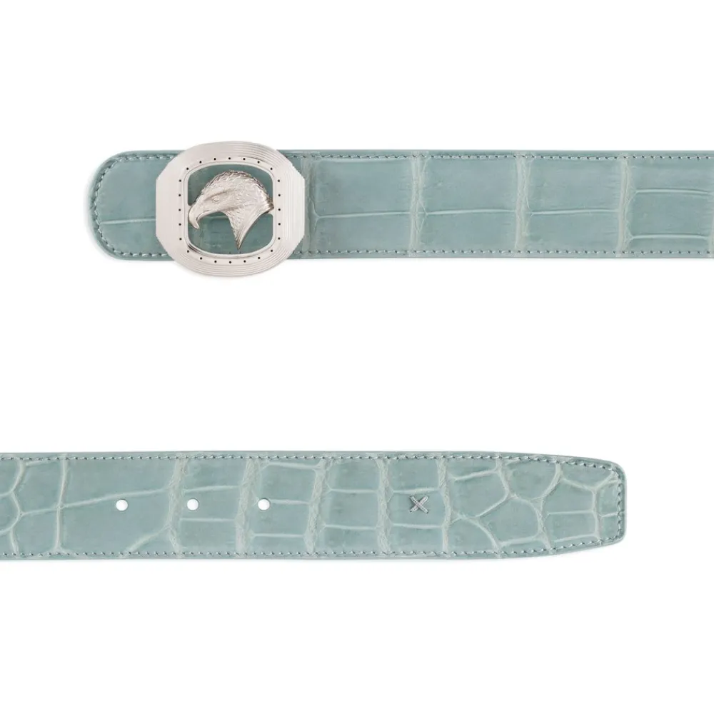 Shop Handmade Nubuck Crocodile Leather Belt Belts
