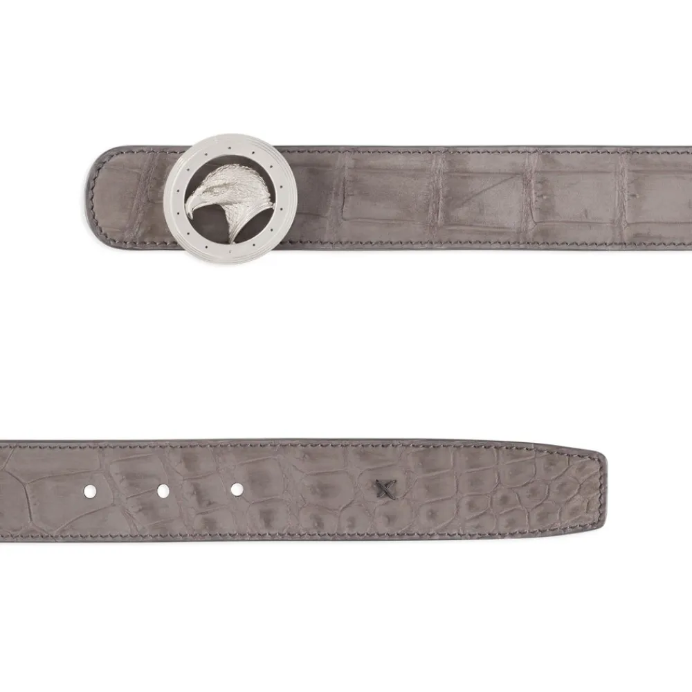 Store Handmade Nubuck Crocodile Leather Belt Belts