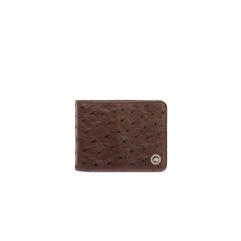 Store Handmade Ostrich Leather Bifold Wallet Small Leather Goods