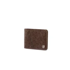 Store Handmade Ostrich Leather Bifold Wallet Small Leather Goods