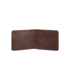 Store Handmade Ostrich Leather Bifold Wallet Small Leather Goods