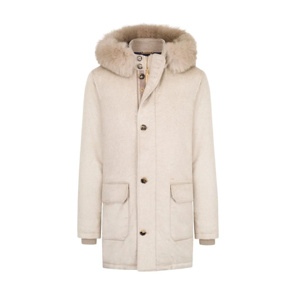 Flash Sale Hooded Down And Fox Fur Jacket Mens Outerwear