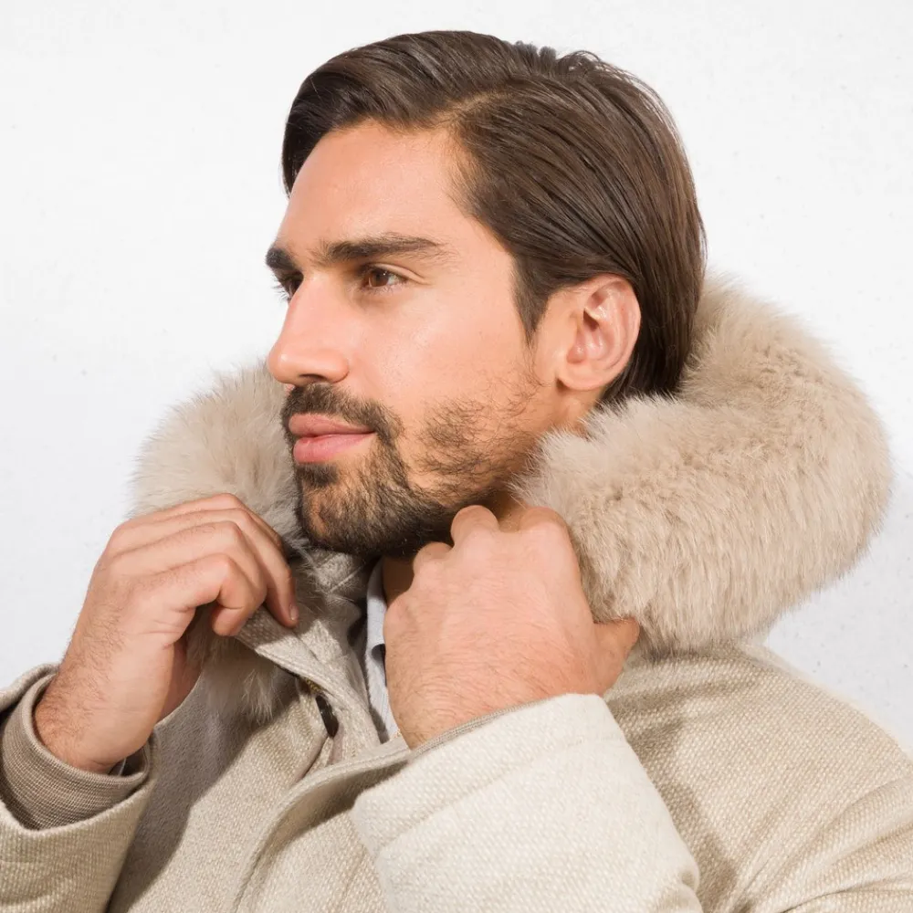 Flash Sale Hooded Down And Fox Fur Jacket Mens Outerwear