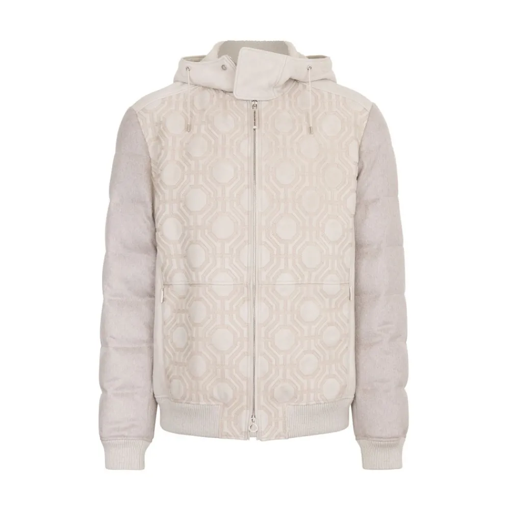 Fashion Hooded Down And Shearling Blouson Mens Outerwear
