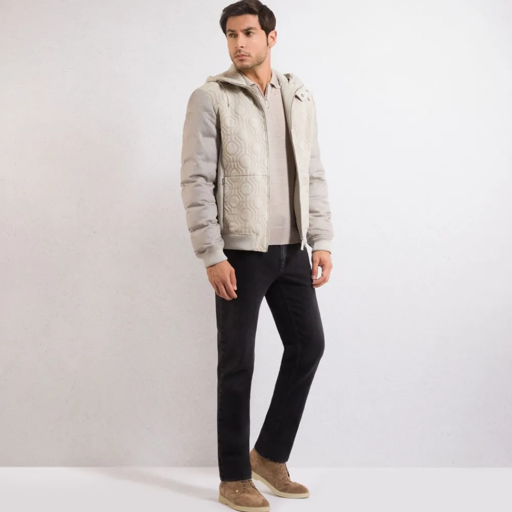 Fashion Hooded Down And Shearling Blouson Mens Outerwear