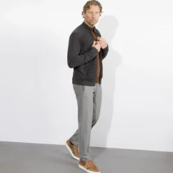 New Knit Blouson With Crocodile Leather Inserts Mens Knitwear