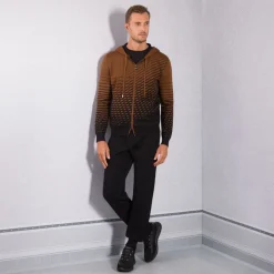 Fashion Knit Hooded Jogging Blouson Mens Jogging Suits