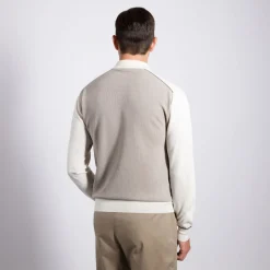 Outlet Knit Long Sleeve Zip Polo Mens Knitwear