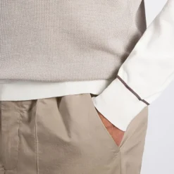 Outlet Knit Long Sleeve Zip Polo Mens Knitwear