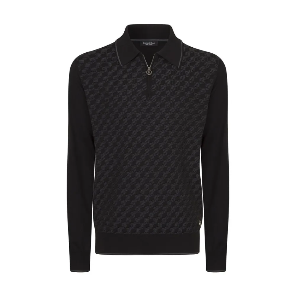 Best Knit Long Sleeve Zip Polo Mens Knitwear