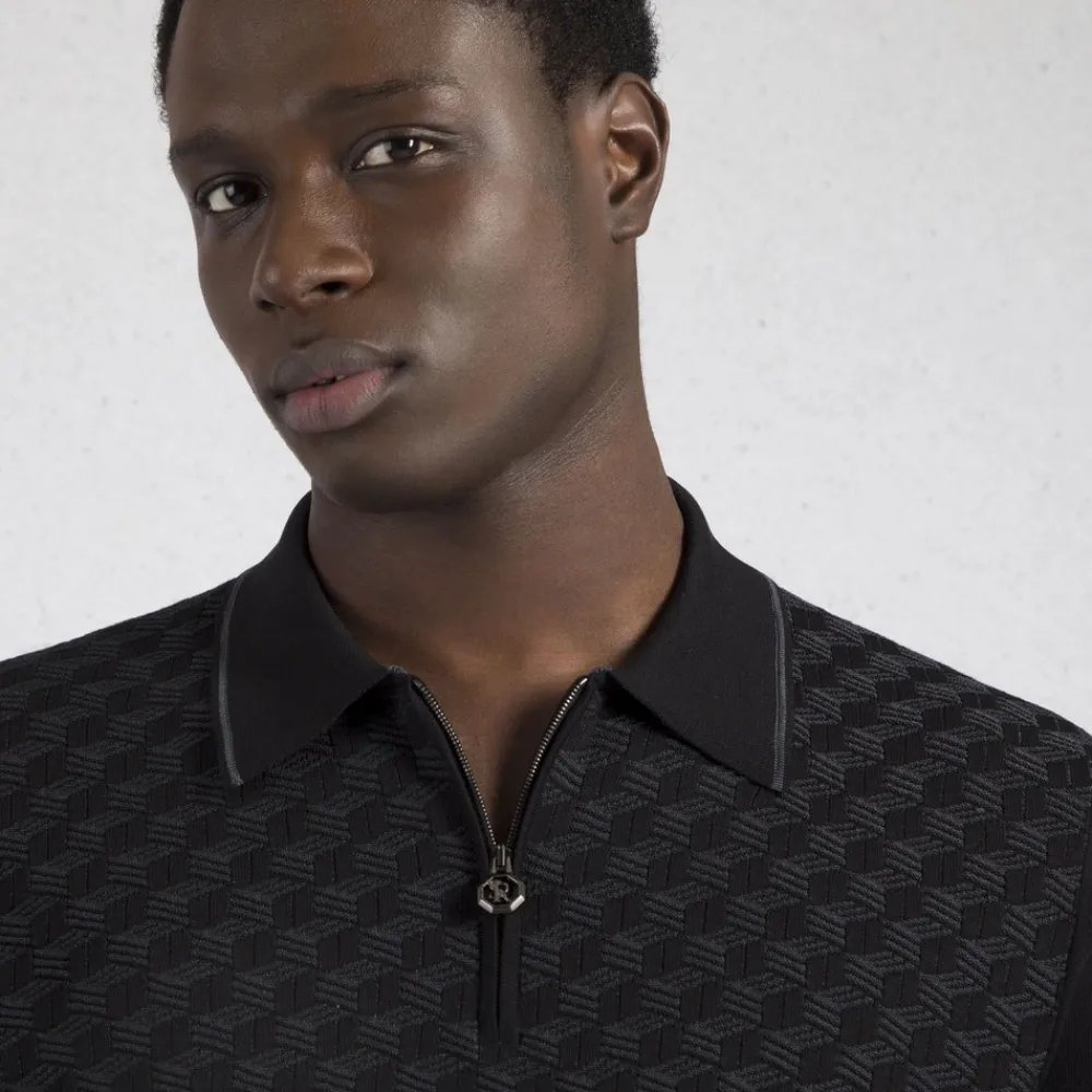 Best Knit Long Sleeve Zip Polo Mens Knitwear