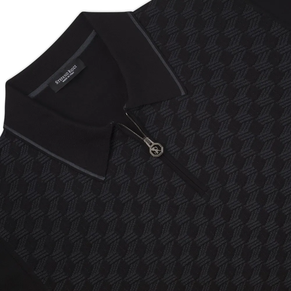 Best Knit Long Sleeve Zip Polo Mens Knitwear