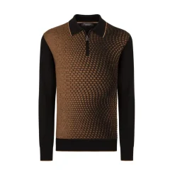 Fashion Knit Long Sleeve Zip Polo Mens Last Sizes