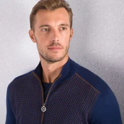 Discount Knit Mockneck Blouson Mens Knitwear