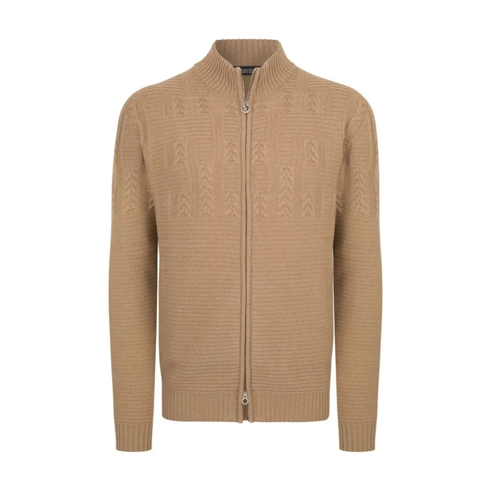 Fashion Knit Mockneck Zip Sweater Mens Knitwear