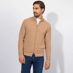 Fashion Knit Mockneck Zip Sweater Mens Knitwear