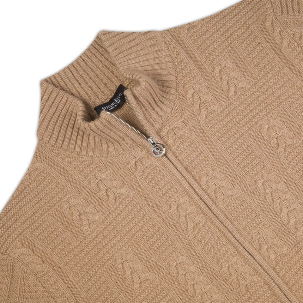 Fashion Knit Mockneck Zip Sweater Mens Knitwear