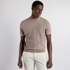 Best Sale Knit Short Sleeve Crewneck Sweater Mens Knitwear