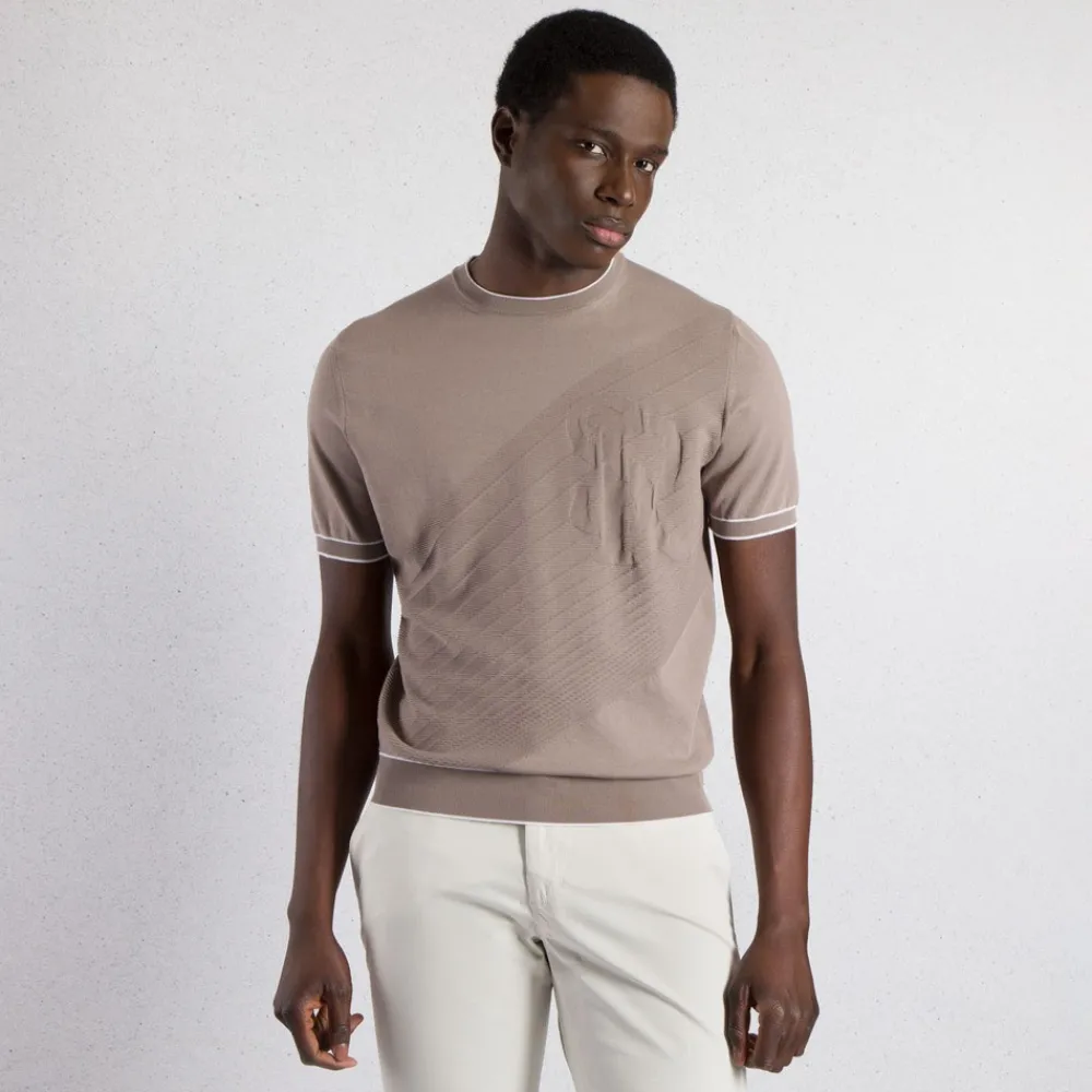 Best Sale Knit Short Sleeve Crewneck Sweater Mens Knitwear