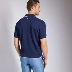 Store Knit Short Sleeve Four-Button Polo Mens Knitwear