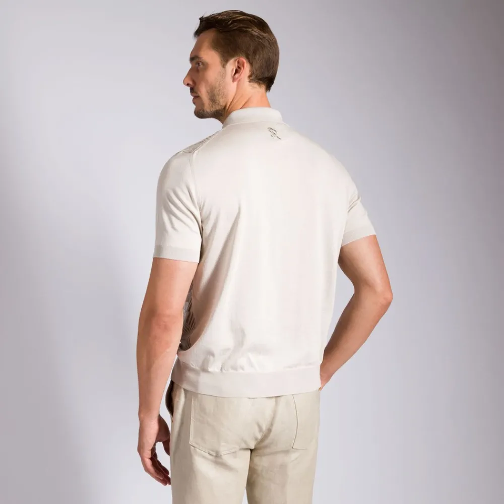Online Knit Short Sleeve Polo Mens Knitwear
