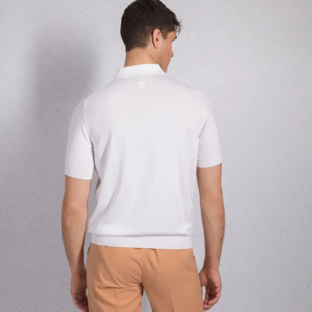New Knit Short Sleeve Zip Polo Mens Knitwear