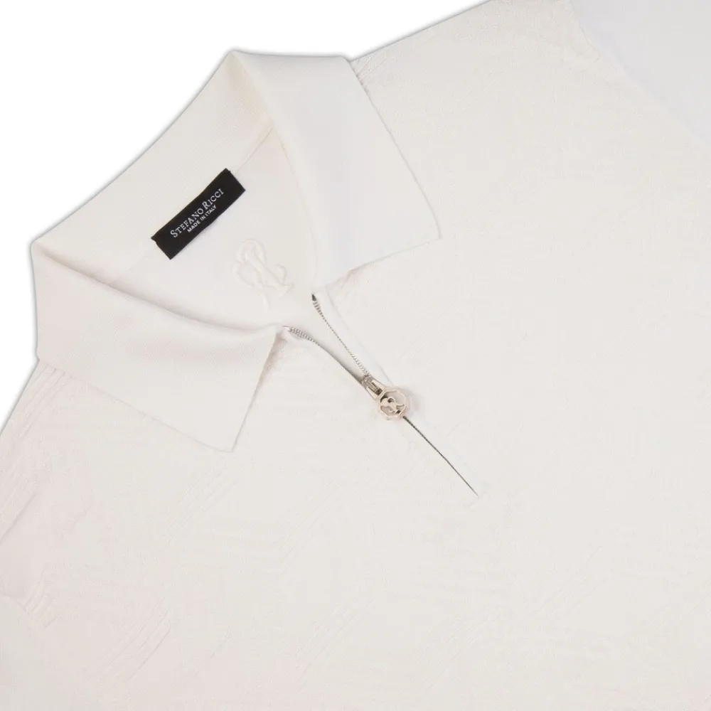 New Knit Short Sleeve Zip Polo Mens Knitwear