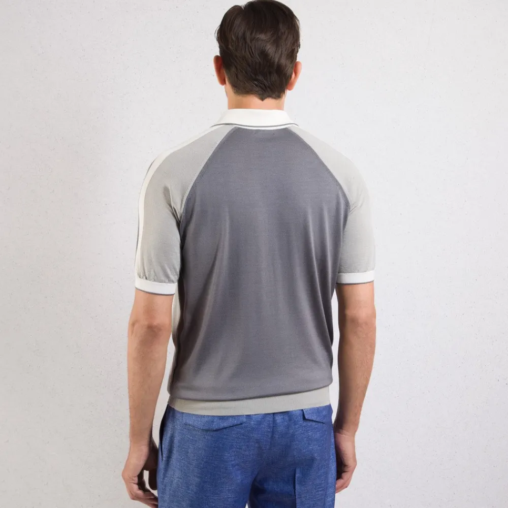 Clearance Knit Short Sleeve Zip Polo Mens Knitwear