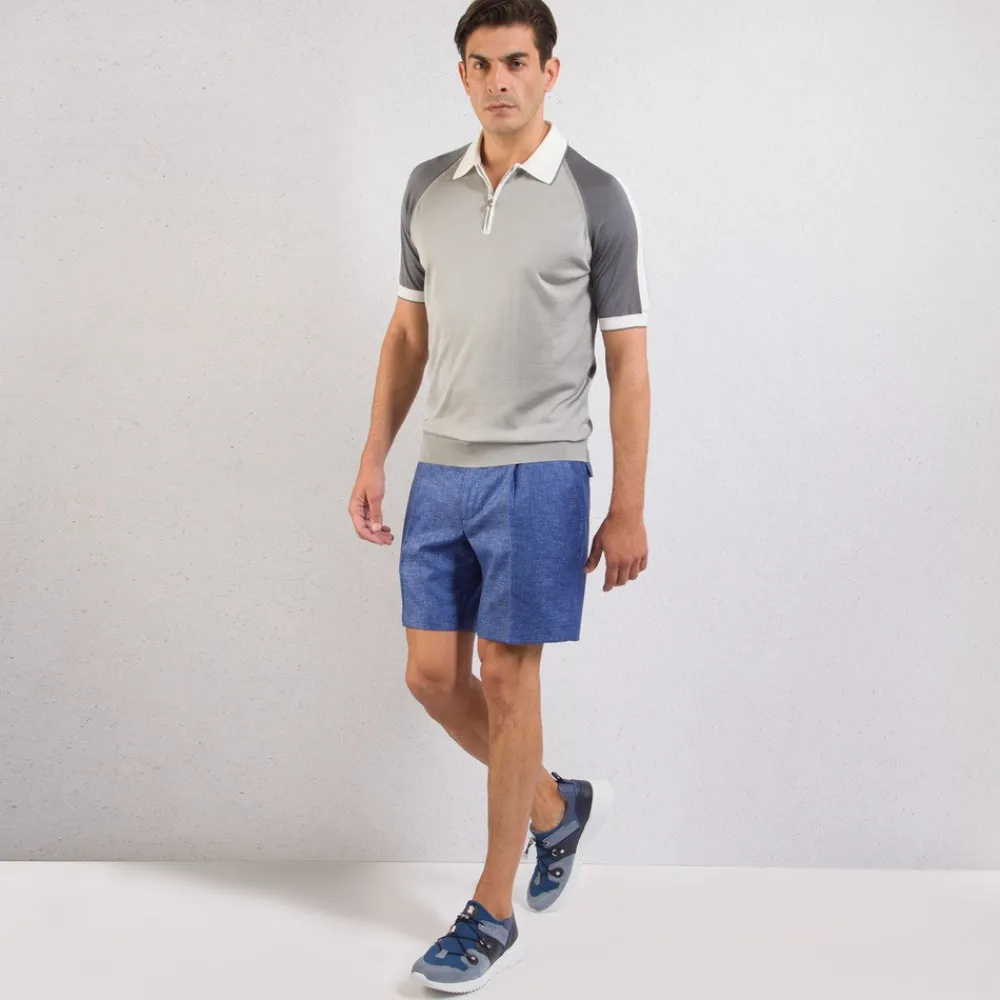 Clearance Knit Short Sleeve Zip Polo Mens Knitwear