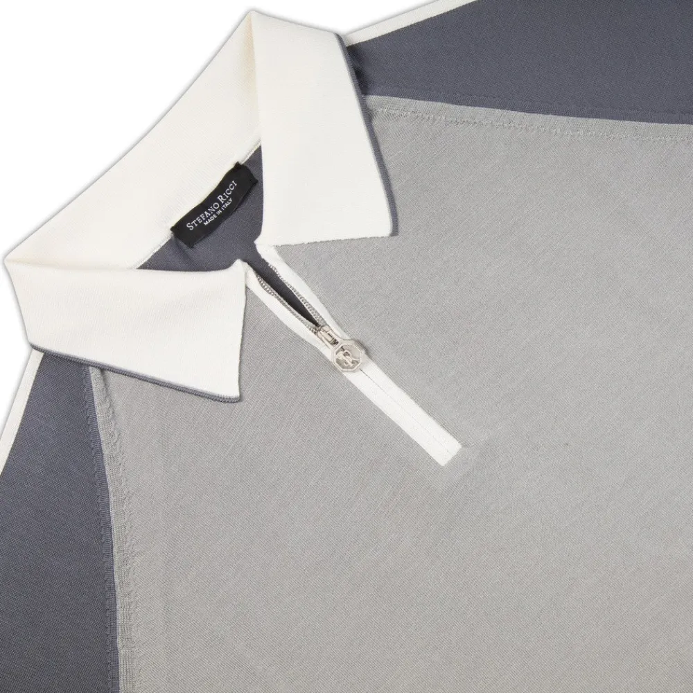 Clearance Knit Short Sleeve Zip Polo Mens Knitwear